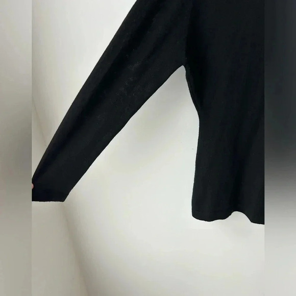 Vintage Spanner Lace Turtleneck Black Victorian Crochet Neck Wool Blend Top - Picture 10 of 10